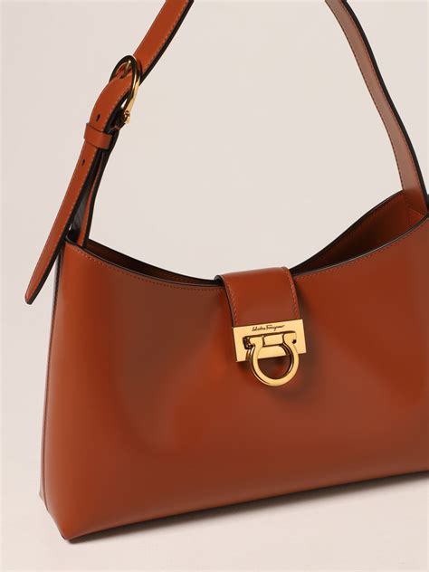 salvatore ferragamo leather shoulder bag